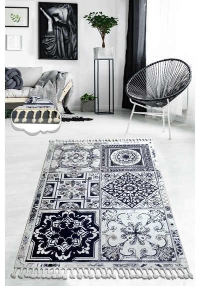 Carpet 100X200 Cm Dekoratif, Kaymaz Taban Yıkanabilir Halı