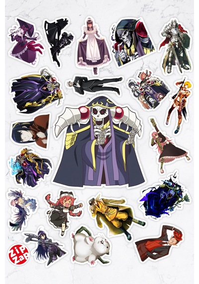Overlord Anime Sticker Paketi 20 Adet Çok Renkli