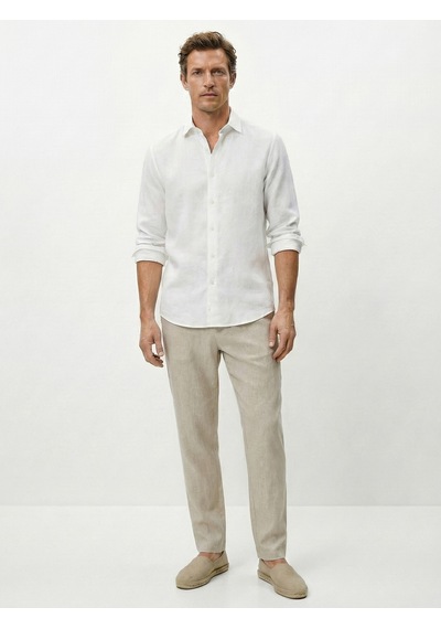 Xint Beyaz %100 Keten Regular Fit Gömlek 700987