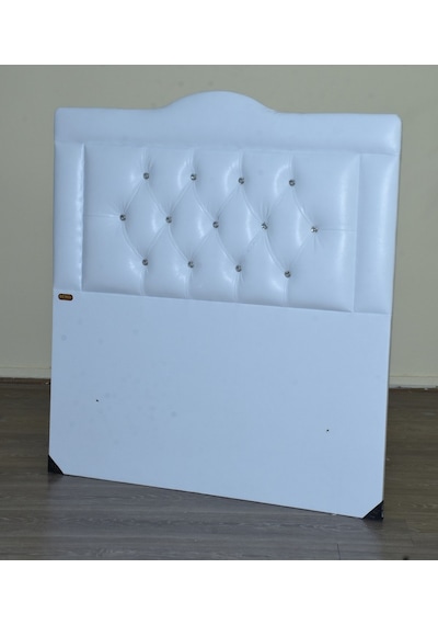 Baza Başlık 90*190 cm Beyaz SİLİNİR Kapitone Suni Deri Model 2 cm Sunta Üstü. El Yapım