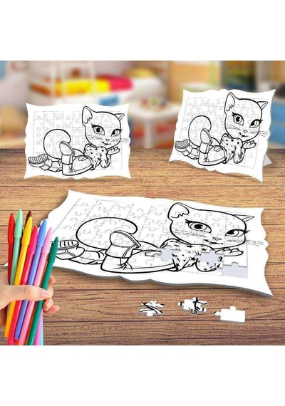 Bayan Kecidik Boyama Puzzle Tablo Çocuk Eğitici Yapboz