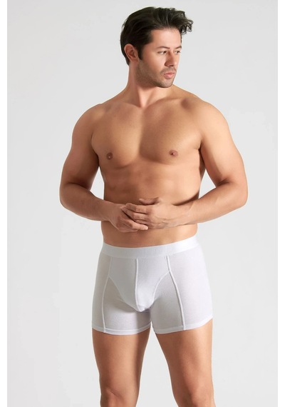 Hepsine Rakip 4 Lü Tutku İç Giyim Pamuklu Likralı Erkek Boxer 0114 Beyaz