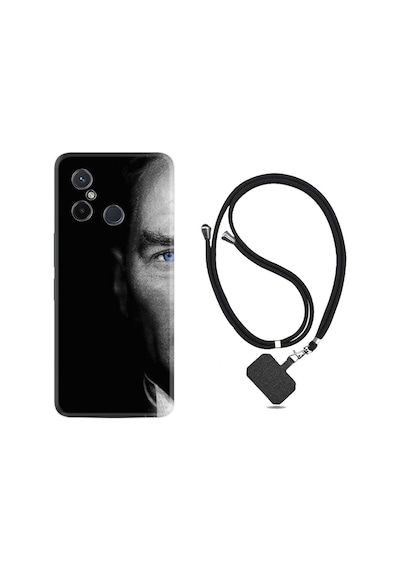 Xiaomi Redmi 12c Kılıf Ipli Boyun Askılı Desenli Silikon Atatürk Portre 3 1331