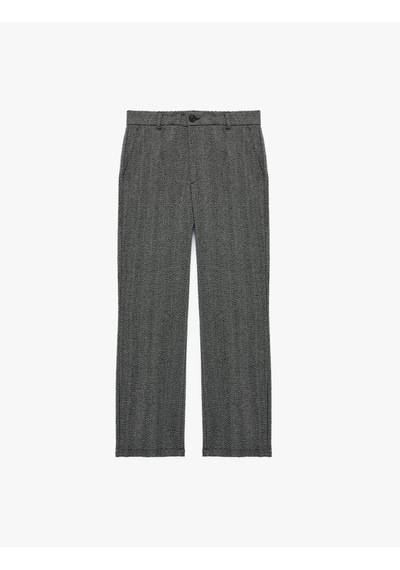 Koton Balıksırtı Desenli Cepli Klasik Pantolon Siyah Desenli 7wam40132nw