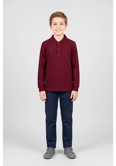 Modanino Erkek Çocuk %100 Pamuk Ve Okul Tarz T-shirt 6-16 Yaş 12798mrt Bordo