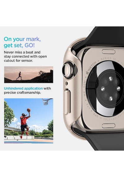 Apple Watch 42mm Seri 11/10 İle Uyumlu Kılıf Thin Fit Starlight - Acs08590 Çok Renkli