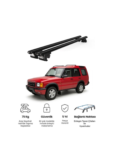 Venüs Land Rover Discovery 1998-2004 Uyumlu Siyah Ara Atkı Port Bagaj Tavan Barı