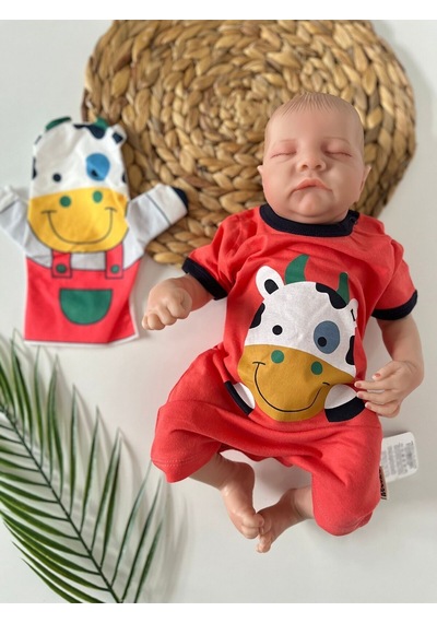 İnek Animal Baskılı Narçiçeği Tulum Kukla Hediyeli NARÇİÇEĞİ
