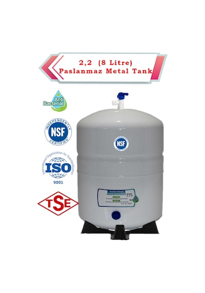 İhlas,philips,bosch Su Arıtma Cihazı Uyumlu 2,2 8 Litre Metal Tank Nsf'li