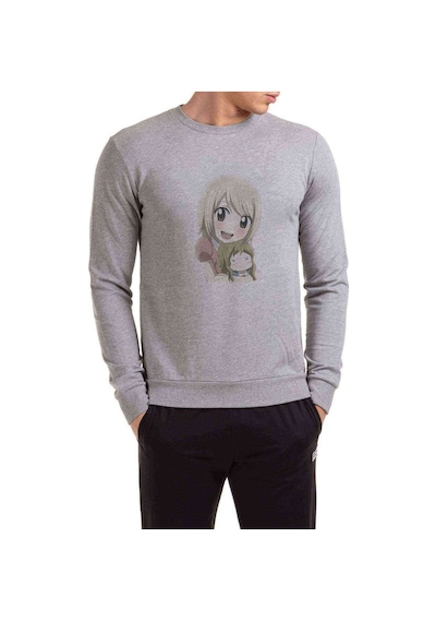 Anime Fairy Tail Glass Guild Emblem Baskılı Gri Erkek Sweatshirt (534645406)