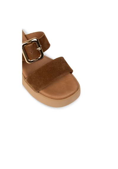 Deery Kadın Hakiki Süet Taba Renkli Platform Terlik - L2506ztbap01