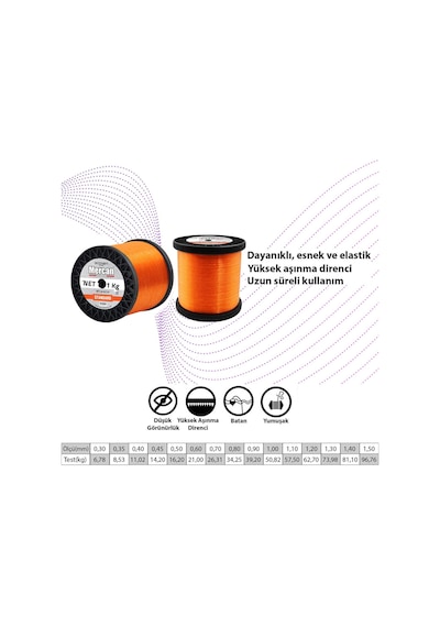 Mercan Standart 1 Kg Turuncu Bobin Misina