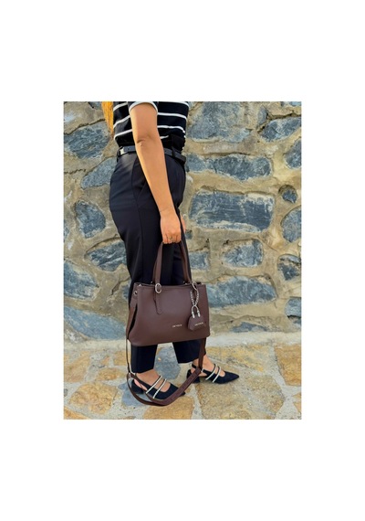 Just Polo Kadın Yeni Sezon Yumuşak Deri Ayarlanabilir Askılı Şık El Ve Omuz Çantası Shoulder Bag Kahverengi 02462174