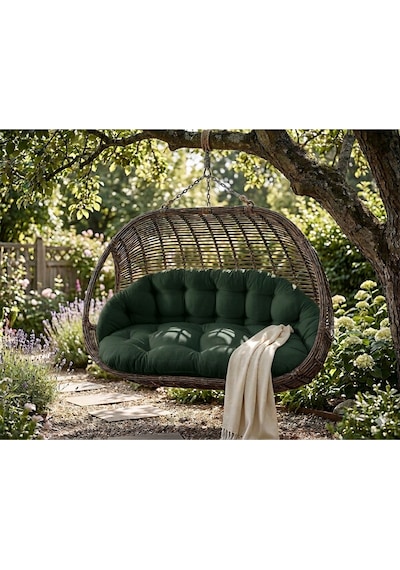 Çift Kişilik Salıncak Minderi Sadece Minder 60x120 Cm Oturma Yeşil