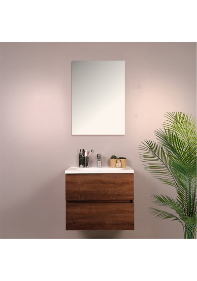 Kobos Simple 60 Cm Çekmeceli Banyo Dolabı Seti Miling Oak Ahşap Kobos Simple 60 Cm Çekmeceli Banyo Dolabı Seti Miling Oak Ahşap