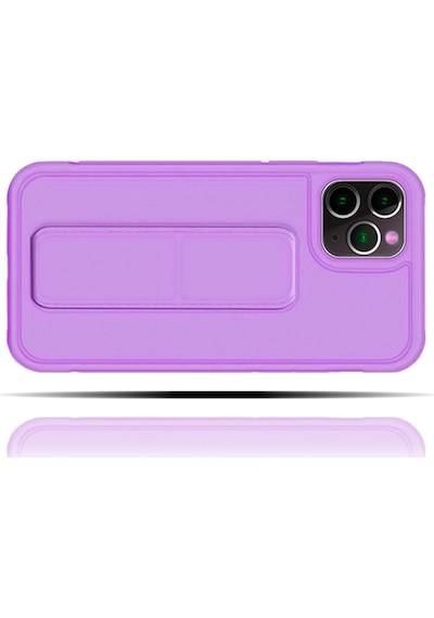 Apple Uyumlu iPhone 11 Pro Max Mat Lila Yumuşak Silikon Standlı Tutacaklı Tutamaçlı Telefon Kılıfı Çok Renkli Apple Uyumlu iPhone 11 Pro Max Mat Lila Yumuşak Silikon Standlı Tutacaklı Tutamaçlı Telefon Kılıfı Çok Renkli