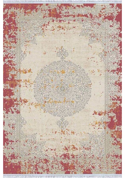 Pembe Klasik Göbekli Dokuma Pamuk Taban Kaymaz Kilim Klm057n11