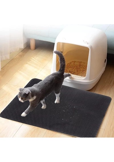 42x59 Cm Kedi Tuvalet Önü Paspası Çift Katmanlı Kedi Kumu Elekli Paspas, Kedi Kumu Süzgeci, Y