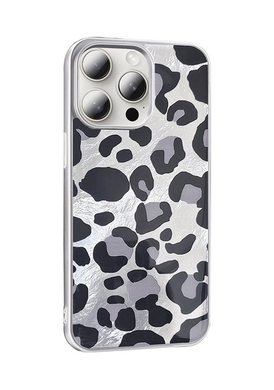 Apple     Uyumlu iPhone 14 Pro Max Kılıf Desenli Zore Mep Kapak Gold Leopar