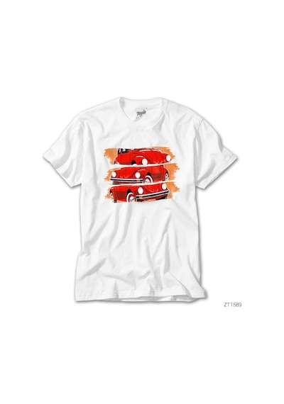 Volkswagen The Beetle Red Beyaz Tişört Beyaz