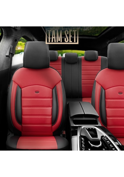 Inspire Design Premium Deri Ekstra Destekli Universal Oto Koltuk Kılıfı Tam Set