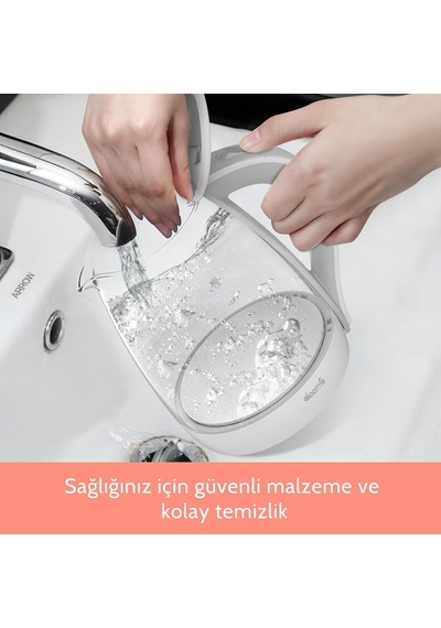 Deerma Sh30w 1,7lt Mavi Işıklı Cam Kettle & Su Isıtıcı