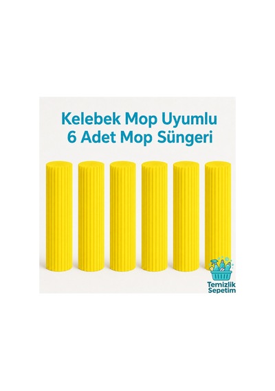 Kelebek Mop Yedek Sünger Başlık 6'lı Avantajlı Paket
