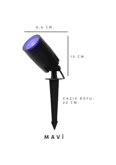 Seka Tech Zita Kazıklı ve Rozanslı Çim Ağaç Duvar Aydınlatma Armatürü Mavi