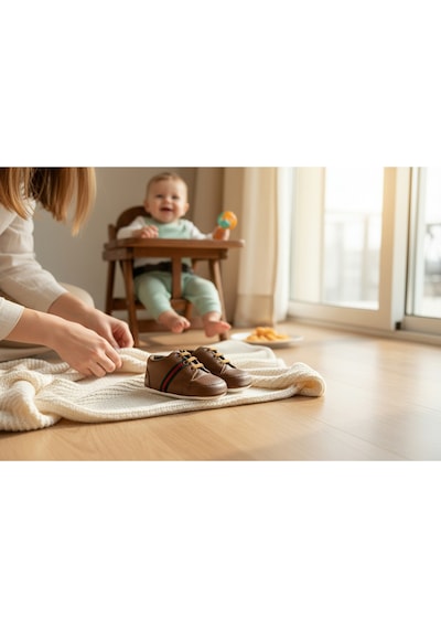 Balbeybi Bebek Ayakkabısı İlk Adım Kaydırmaz Taban Ortopedik Günlük Spor Patik Kahverengi