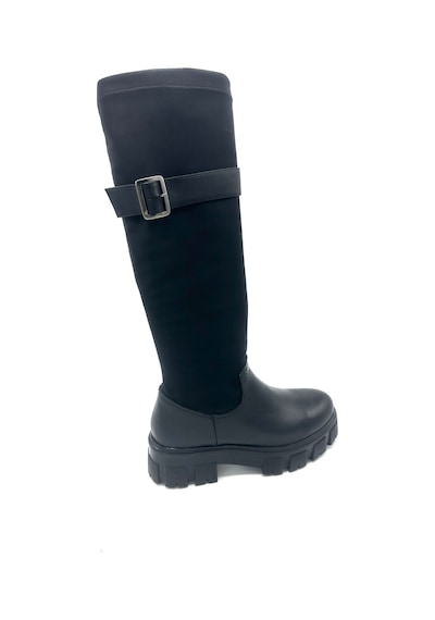 Nostra Shoes Spica Hakiki Deri Siyah Kadın Streç Çizme Siyah