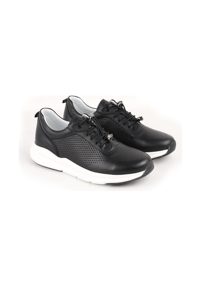 Libero L10.2219 Hakiki Deri Baskılı Ultra Hafif Eva Taban Kadın Casual Sneaker Ayakkabı Siyah