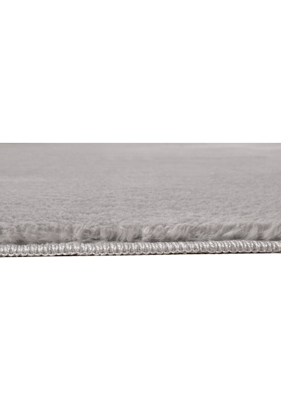 My Evilla Modern Dekoratif Halı Jel Kaymaz Taban  Peluş  Puffy Yuvarlak  Gri