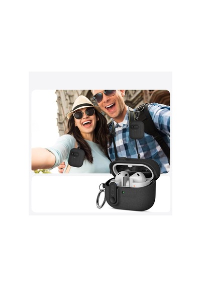 Samsung Galaxy Buds 3 Fe / Buds 3 Pro / Buds 3 İle Uyumlu Kılıf Kilitli Tpu Premium Matte Trip Case Koyu Gri