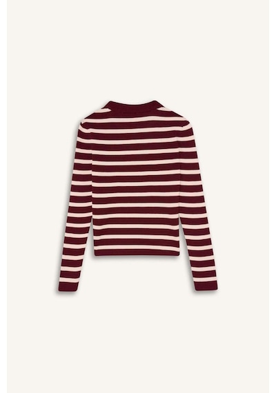 Defacto Kız Çocuk Çizgili Kazak G6975a826spbr281 Bordo-br281