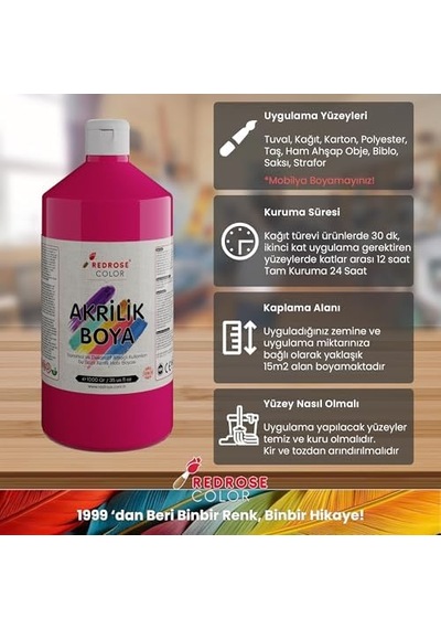 Fuşya Akrilik Boya 1000 Gr