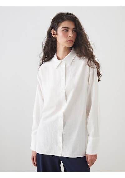 Lcw Modest Ekru Loose Fit Kadın Gömlek Tunik