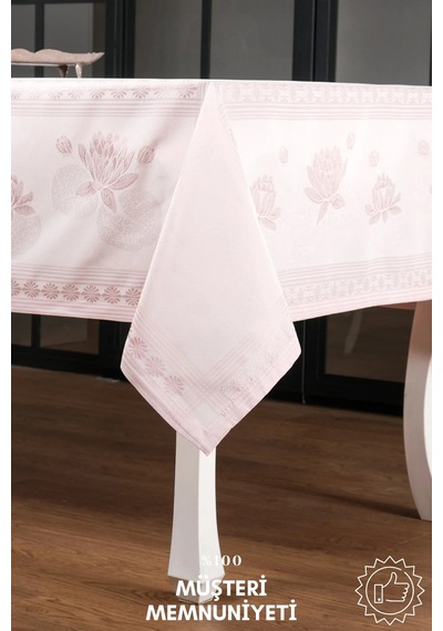 Nilüfer Lüx Jakar Kumaş Pudra Masa Örtüsü Dikdörtgen 160x320 Cm - 1092 Çok Renkli