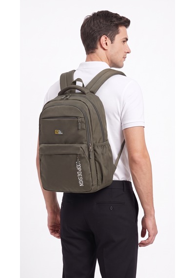 Esvelans Unisex Geniş İç Hacimli Çok Bölmeli Günlük Ve Okul Sırt Çantası Haki