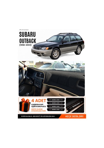 Subaru Outback 1998-2003 Uyumlu Torpido Koruma, Torpido Örtüsü, Torpido Kılıfı - Siyah-bej - Su006