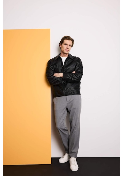 Defacto Tailored Fit Düz Paça Pantolon B8577ax26spgr377 Gri-gr377