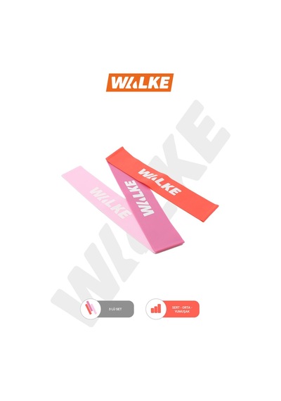Walke 3 'lü Pilates Bandı Plates Egzersiz Direnç Lastiği Seti