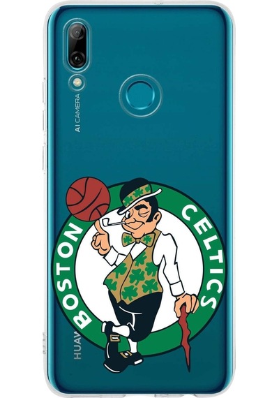 Huawei P Smart 2019 Uyumlu Kapak Boston Celtics Tasarımlı Şeffaf Silikon Kılıf Şeffaf