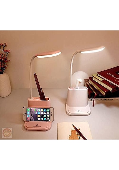 Technosmart Telefon Tutucu Şarj Edilebilir Led Masa Lambası Dokunmatik Usb Portlu Güç Kaynağı Beyaz Çok Renkli