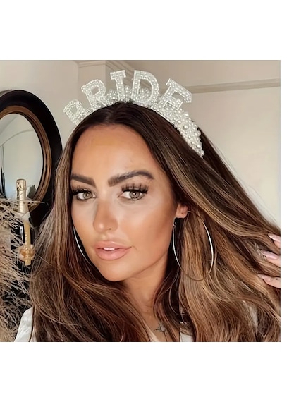 İnci Ve Taş İşlemeli Bride Gelin Tacı