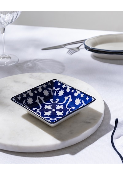 Madame Coco Reve Bleu Verve Kare Tabak - 12 Cm - Mavi/beyaz 8684427225479 Çok Renkli