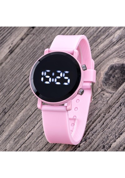 Pembe Renk Çocuk Saati - Saat Öğretici Led Watch Kadran Kız Çocuk Saati ST-304312