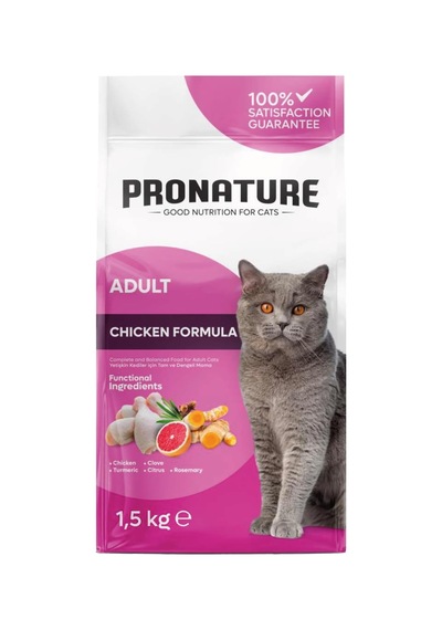 Yetişkin Kedi Maması Tavuk Ve Pirinçli 1,5 Kg