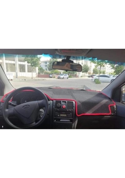2002-2011 Modellerine Uygun Hyundai Getz Torpido Koruma Halısı Siyah Kenar Renk Kırmızı