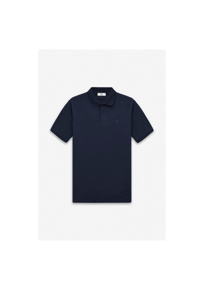 Süvari Lacivert Slim Düz Baskısız Pike Düğmeli Polo Yaka Tişört Sts1014000019-m09