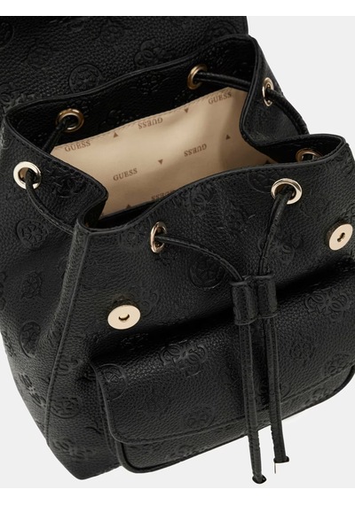 Guess Cresidia 4g Şakayık Logolu Kadın Mini Sırt Çantası Hwpd9888310 Siyah